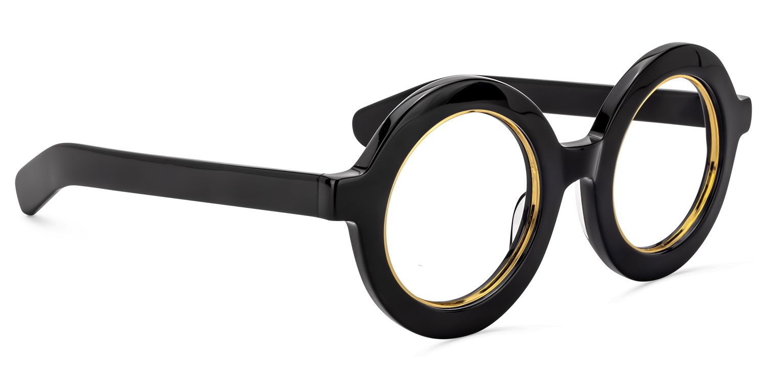 Calhoun Round Black Glasses | Zeelool Glasses1