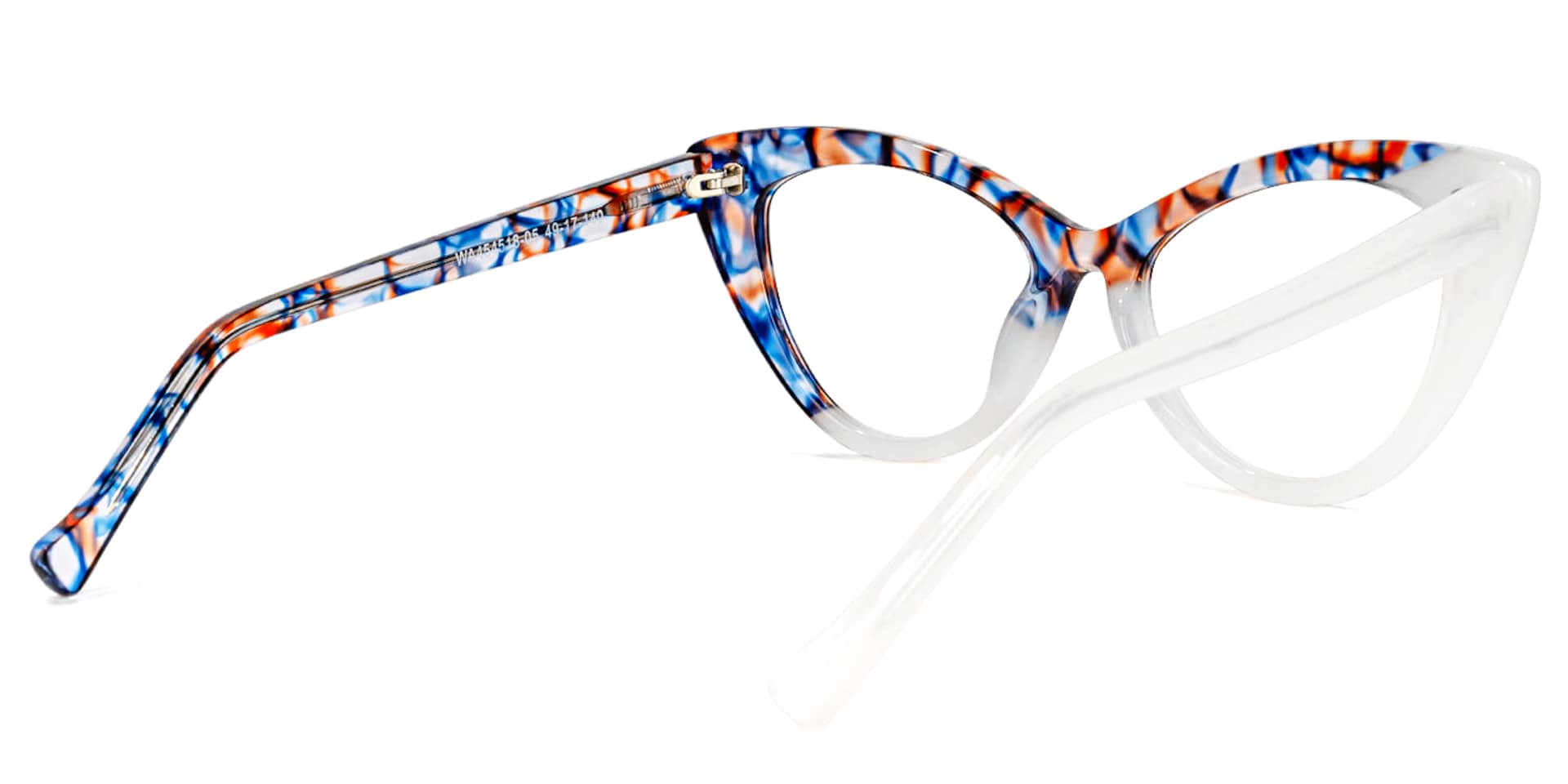 Maxine Cateye White Eyeglasses and Two-Tone Frames3