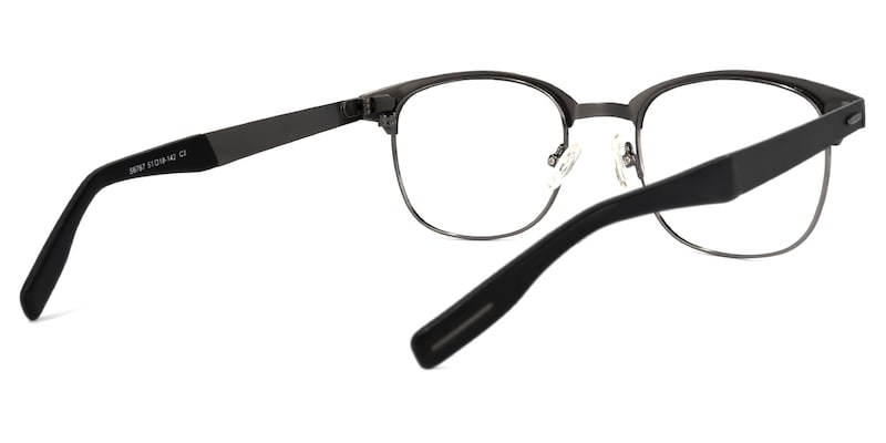Shonia Browline Gray Glasses | Zeelool Glasses3