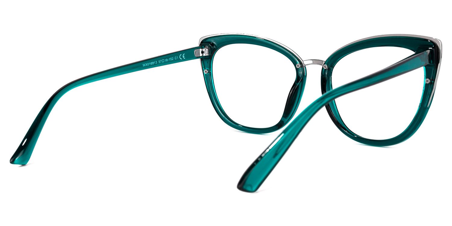 Kennard Cateye Peacock-Blue Glasses | Zeelool Glasses3