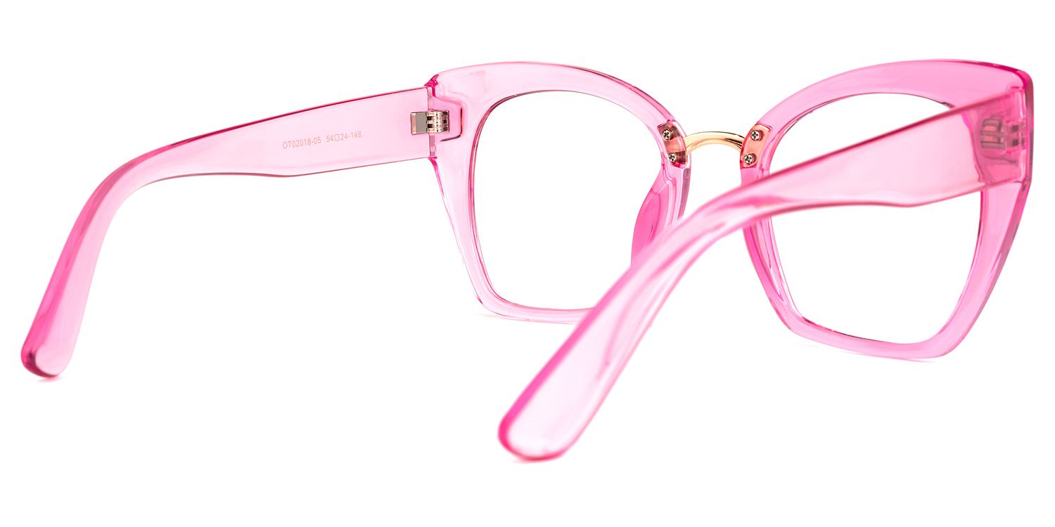 Denis Cat Eye Pink Glasses | Zeelool Glasses2
