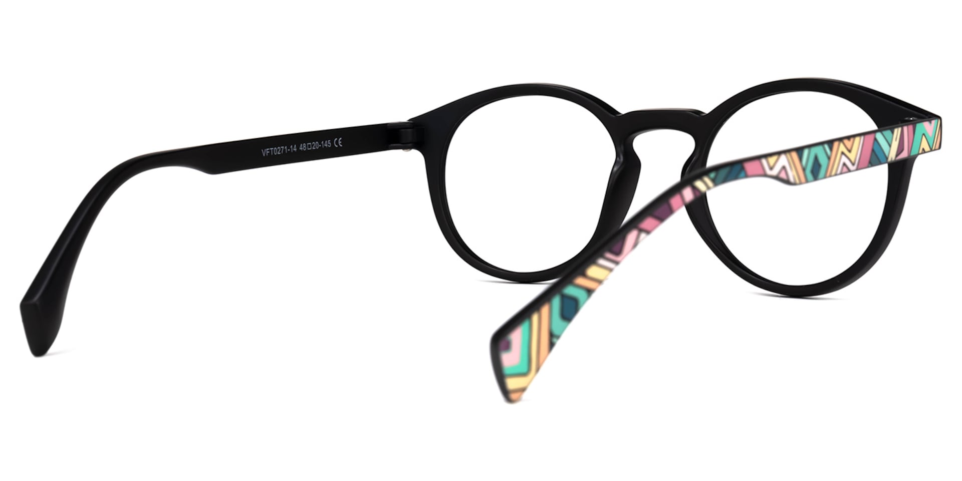 Street-Artist Round Pink-Floral Glasses | Zeelool Glasses3