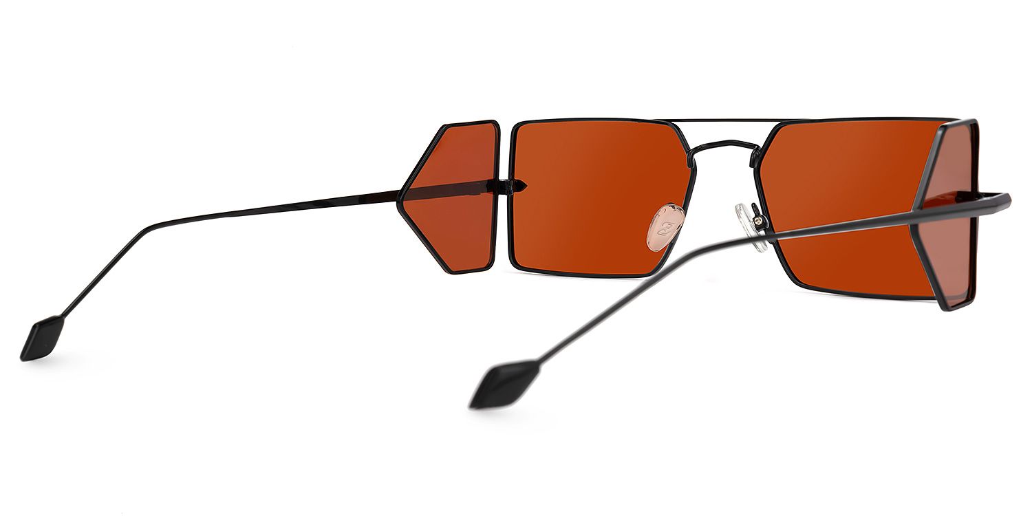 Romba Rectangle Red Sunglasses | Zeelool Glasses3