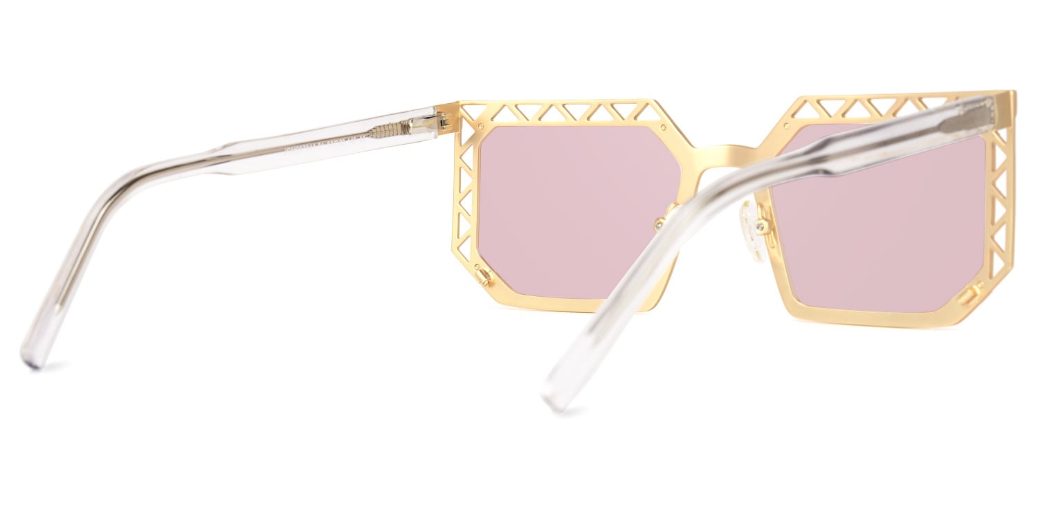 Adorno Square Gold Sunglasses | Zeelool Glasses3