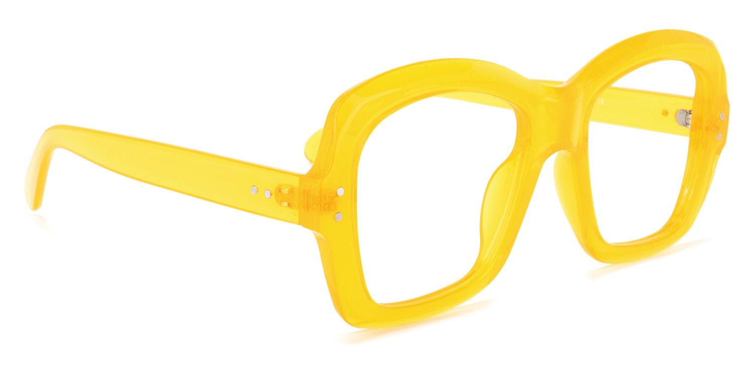 Mckenzie Square Yellow Glasses | Zeelool Glasses2