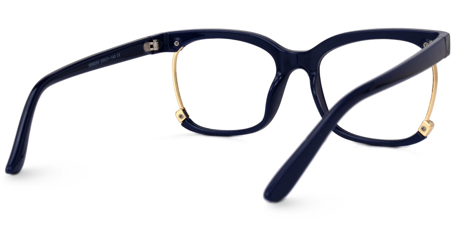 Obando Square Dark-Blue Glasses | Zeelool Glasses3