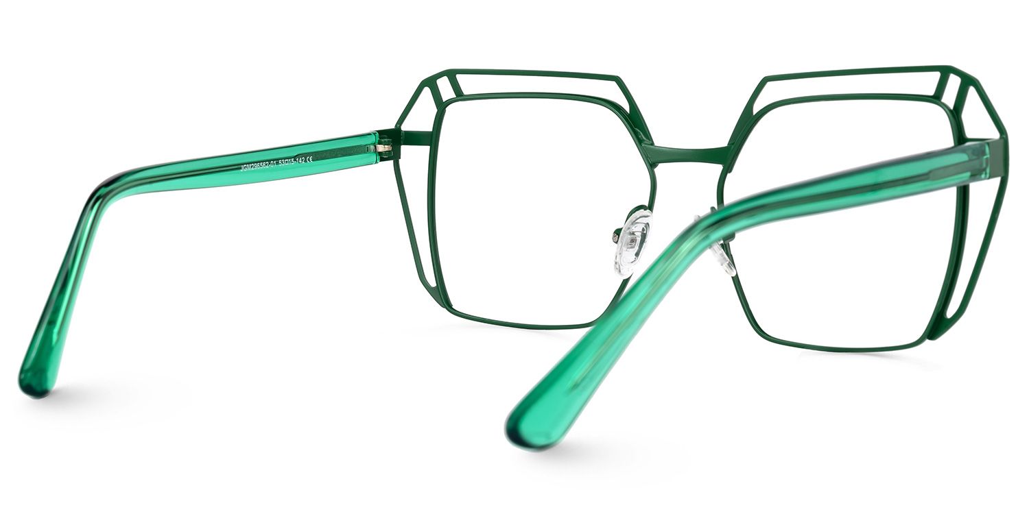 Murray Geometric Green Glasses | Zeelool Glasses3