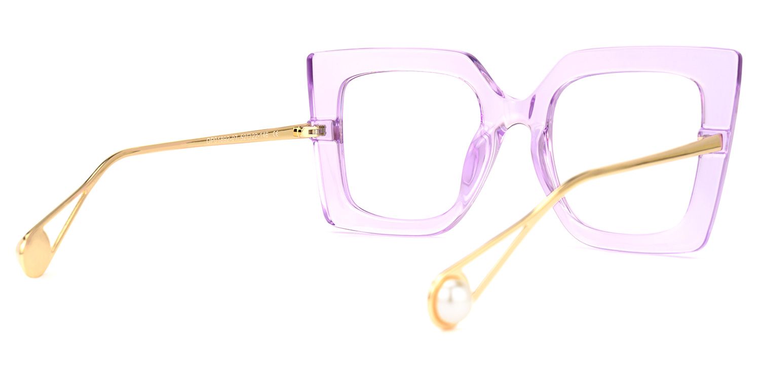 Qatar Square Light-Purple Glasses | Zeelool Glasses3