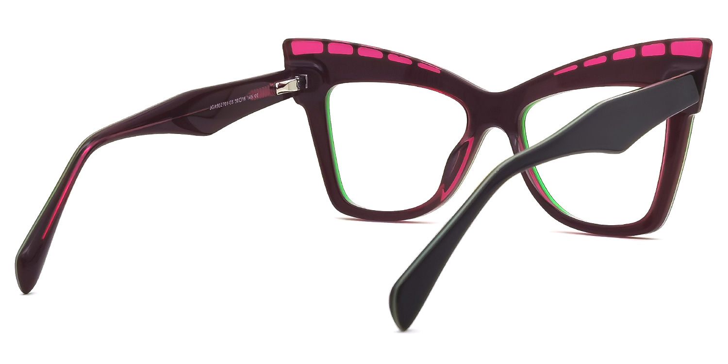 Abdoul Cateye Dark-Red Glasses | Zeelool Glasses