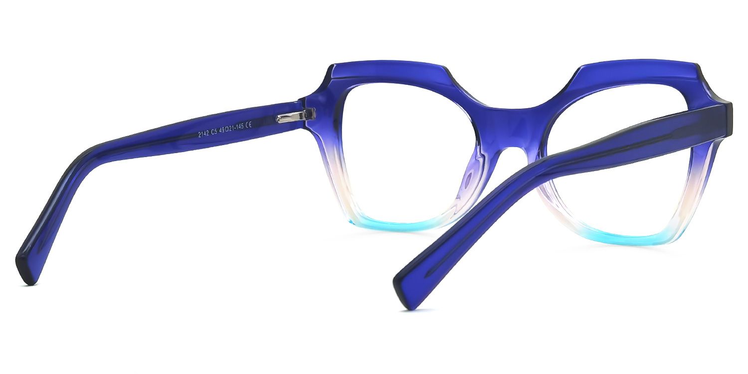 Caamir Geometric Blue Glasses | Zeelool Glasses3