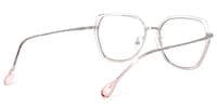 Noemi Geometric Pink-Silver Glasses4