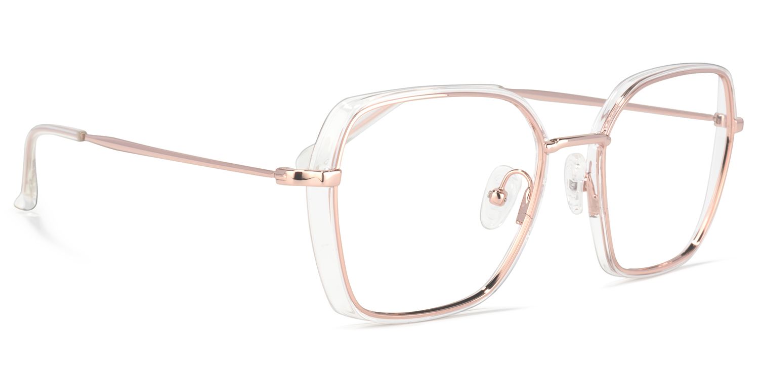 Natalee Square Rose-Gold Glasses | Zeelool Glasses2
