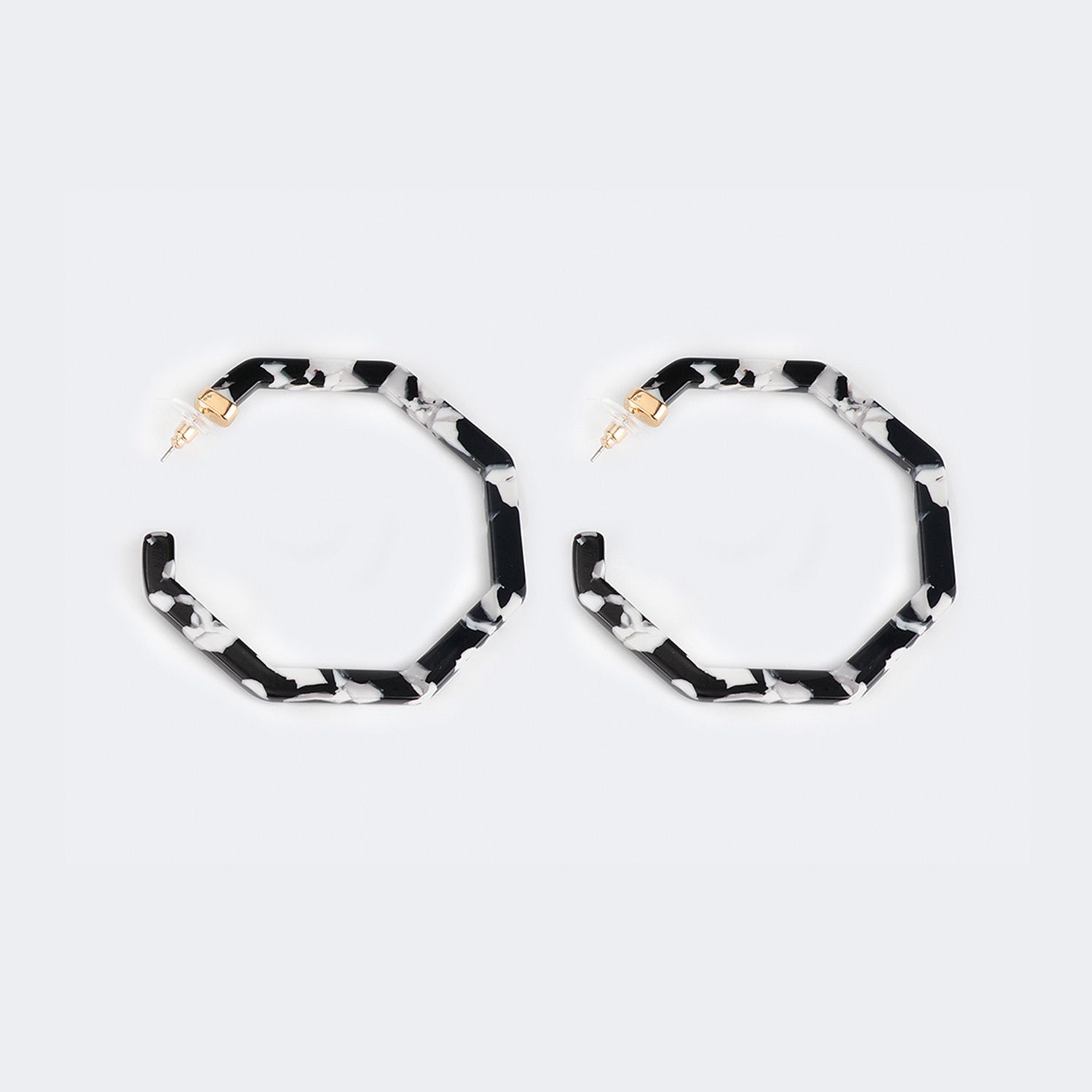 Vintage Octagon Shaped Black Earrings | Zeelool Glasses1