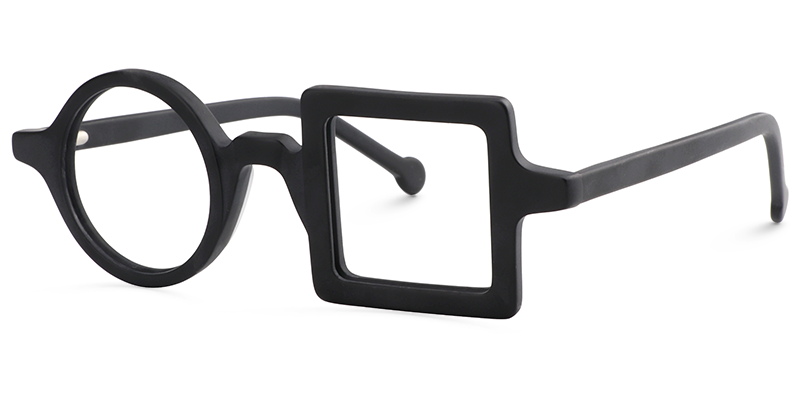 Paola Asymmetric Black Frame Eyeglasses3