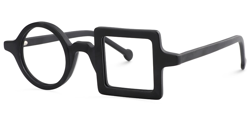 Paola Asymmetric Black Glasses3