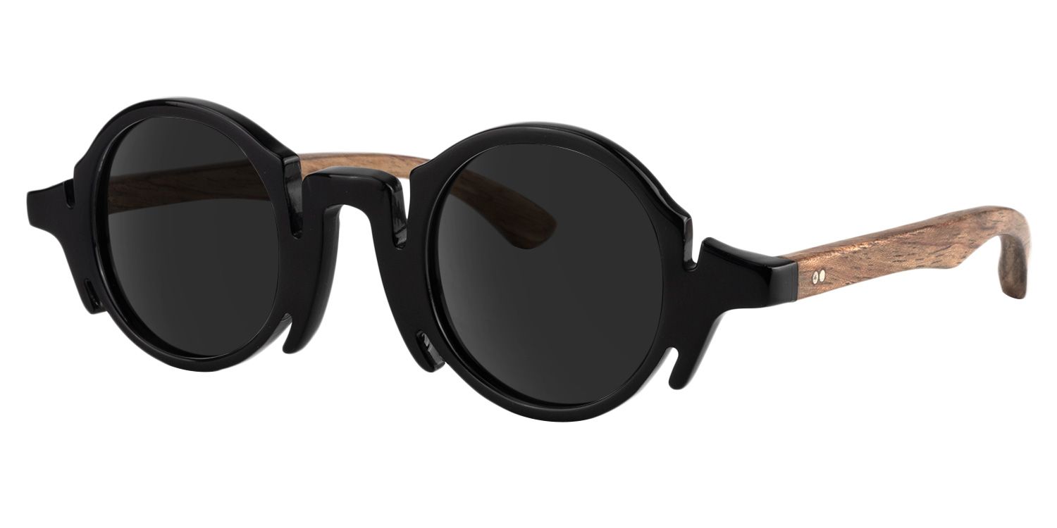 Charlie Round Black Sunglasses | Zeelool Glasses1