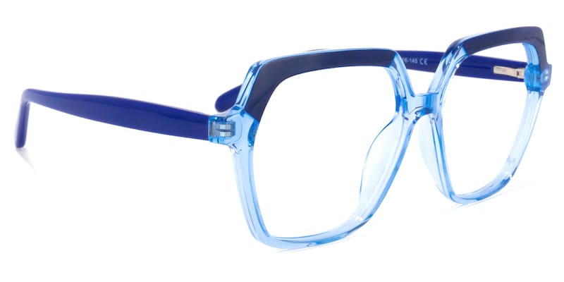 Norah Geometric Light-Blue Glasses | Zeelool Glasses2