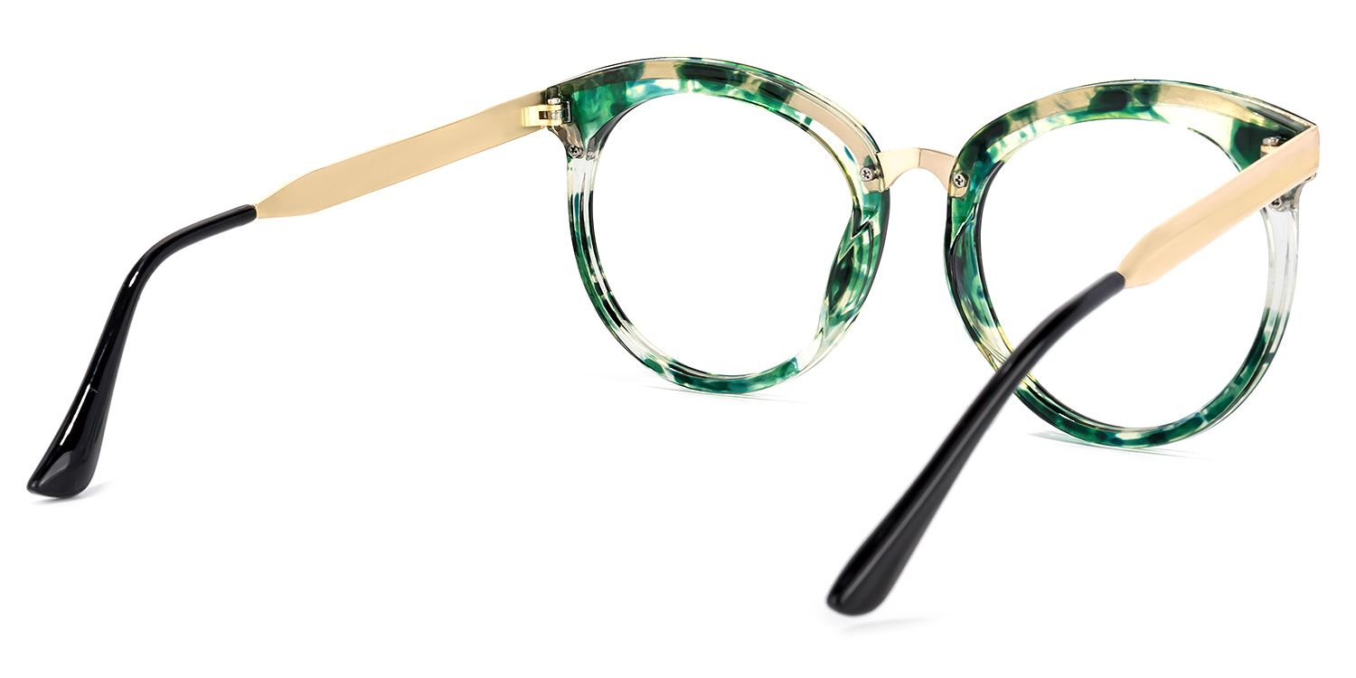 Penny Round Green-Floral Glasses | Zeelool Glasses4