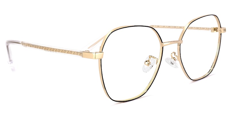 Perry Geometric Black-Gold Glasses | Zeelool Glasses2