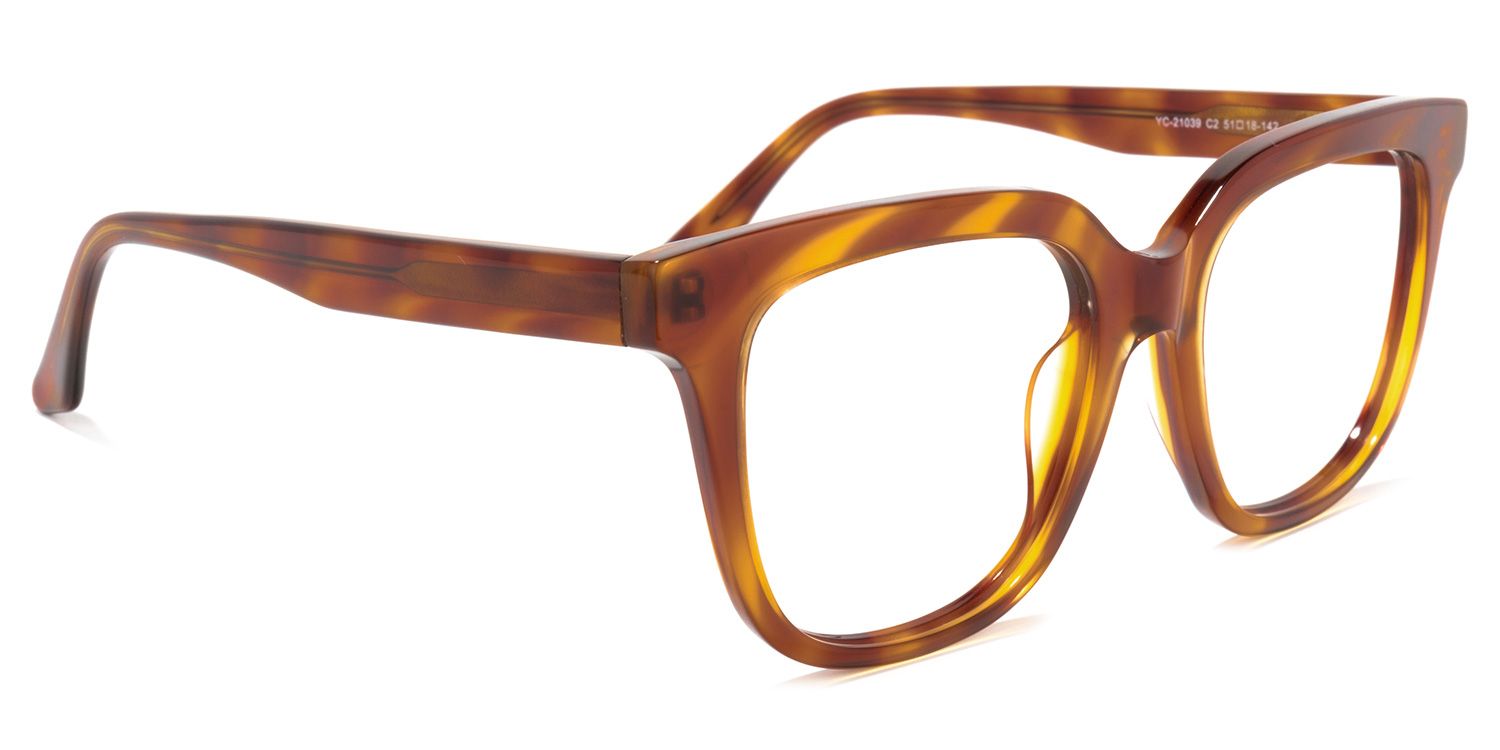 Quiana Square Yellow-Tortoise Glasses | Zeelool Glasses2