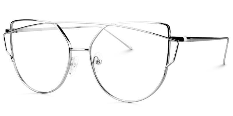 Selina Aviator Silver Glasses | Zeelool Glasses3