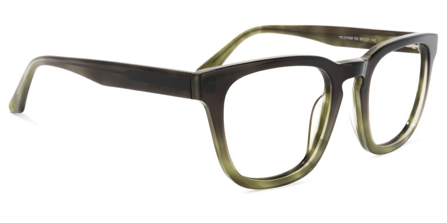 Reese Square Dark-Green Glasses | Zeelool Glasses