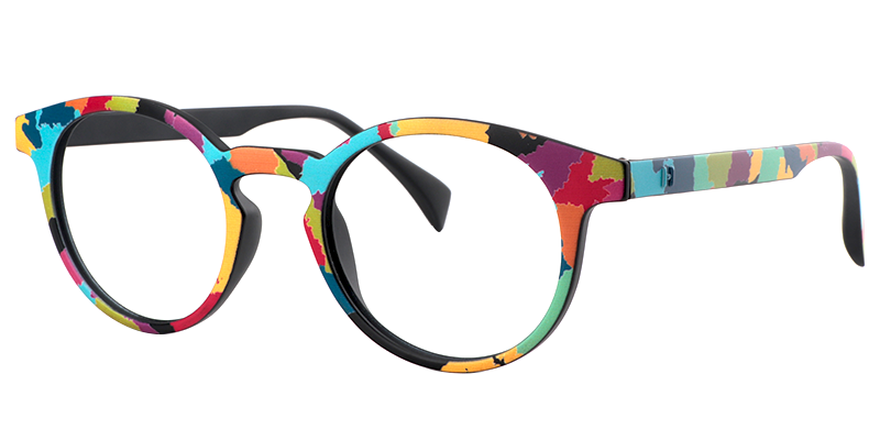 Street-Artist Round Colorful Funky Frame Glasses | Zeelool1