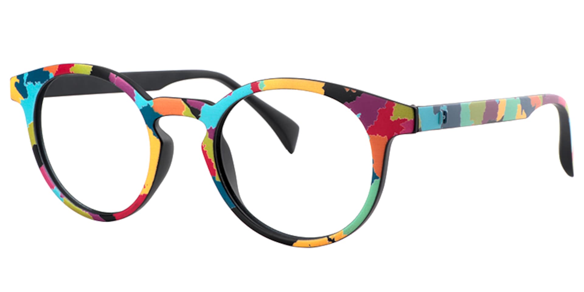 Street-Artist Round Colorful Funky Frame Glasses | Zeelool1