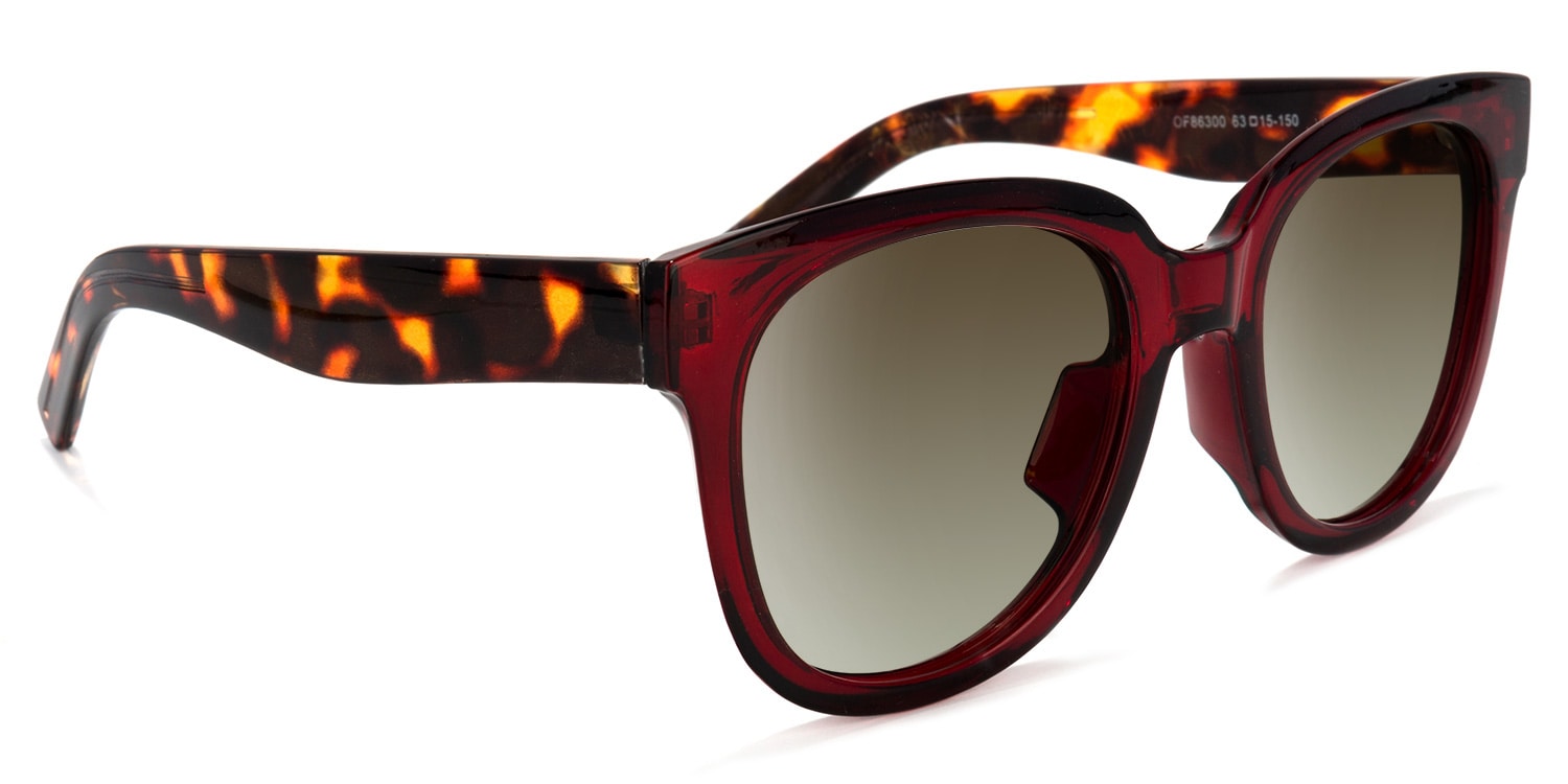 Harrell Square DarkRed Sunglasses Zeelool Glasses