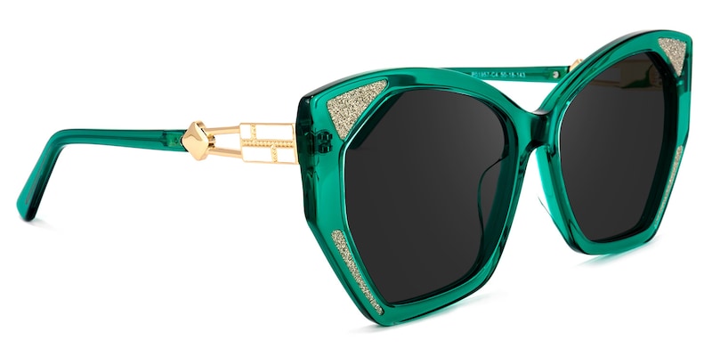 Routh Geometric Green Sunglasses | Zeelool Glasses2