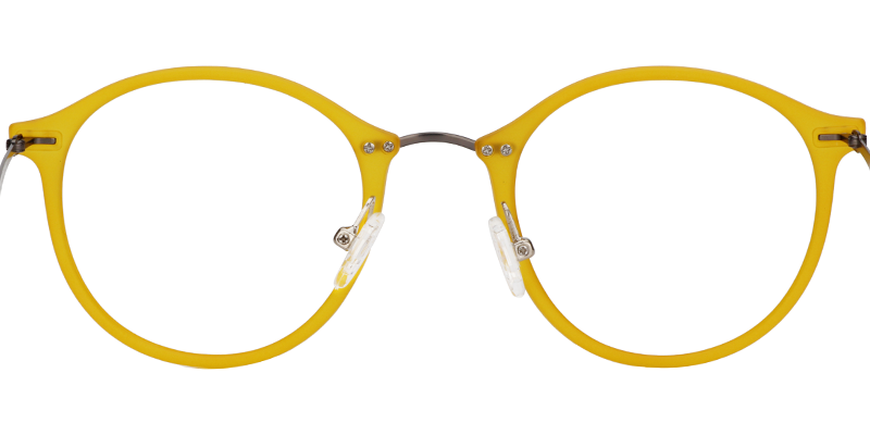 Ivy Round Yellow Glasses | Zeelool Glasses5
