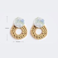 Stylish Weave Round Shaped Pale White Earrings3