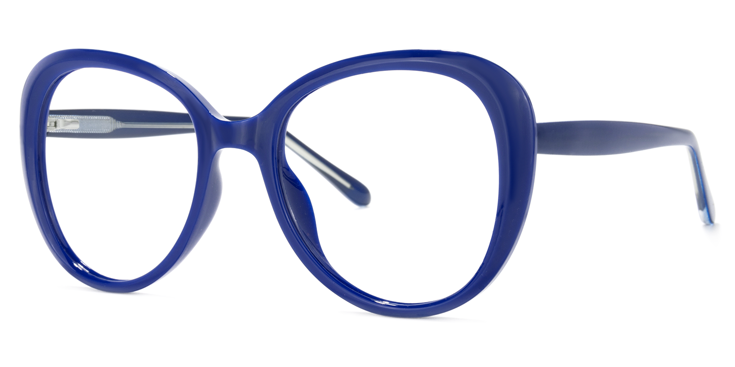 Elena Round Blue Glasses | Zeelool Glasses2
