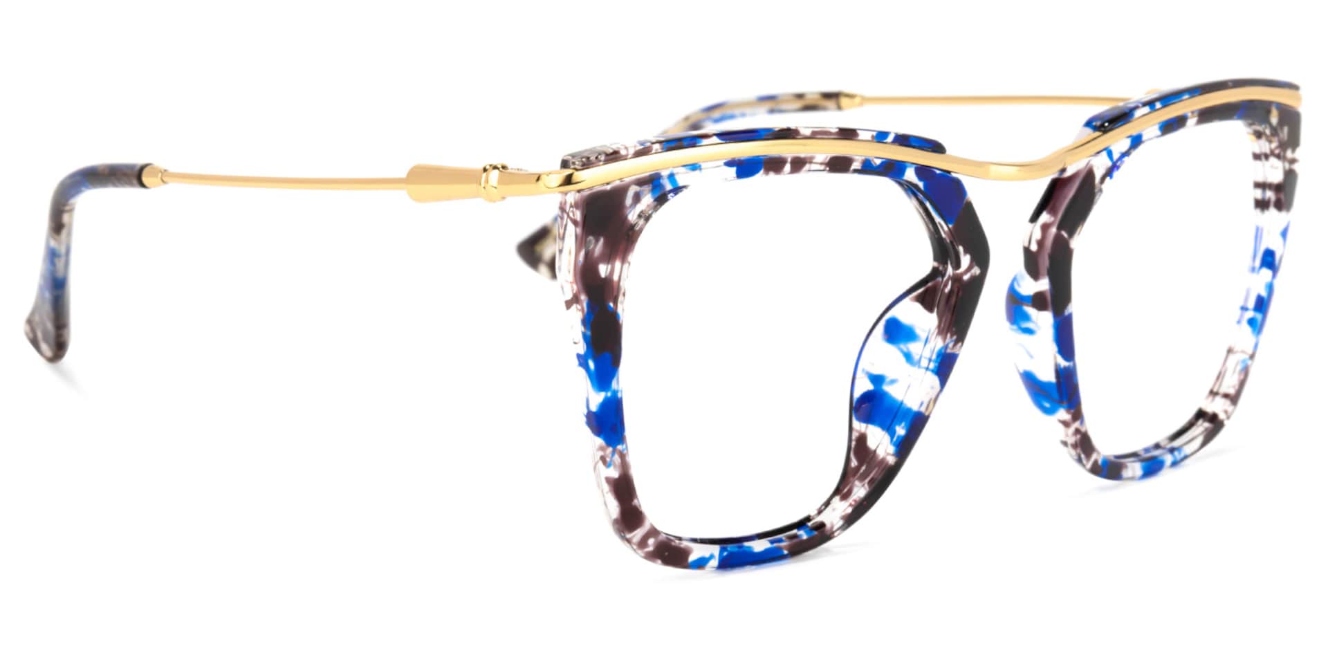 Yadiel Geometric Blue-Floral Glasses | Zeelool Glasses5