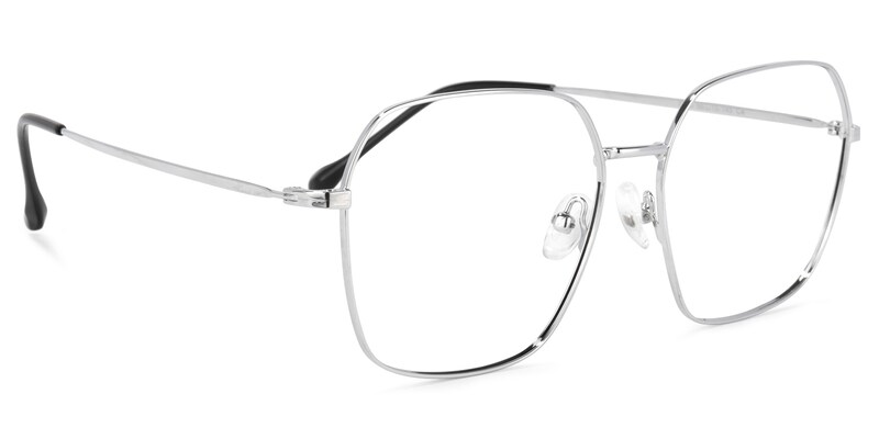 Zander Square Silver Glasses | Zeelool Glasses2