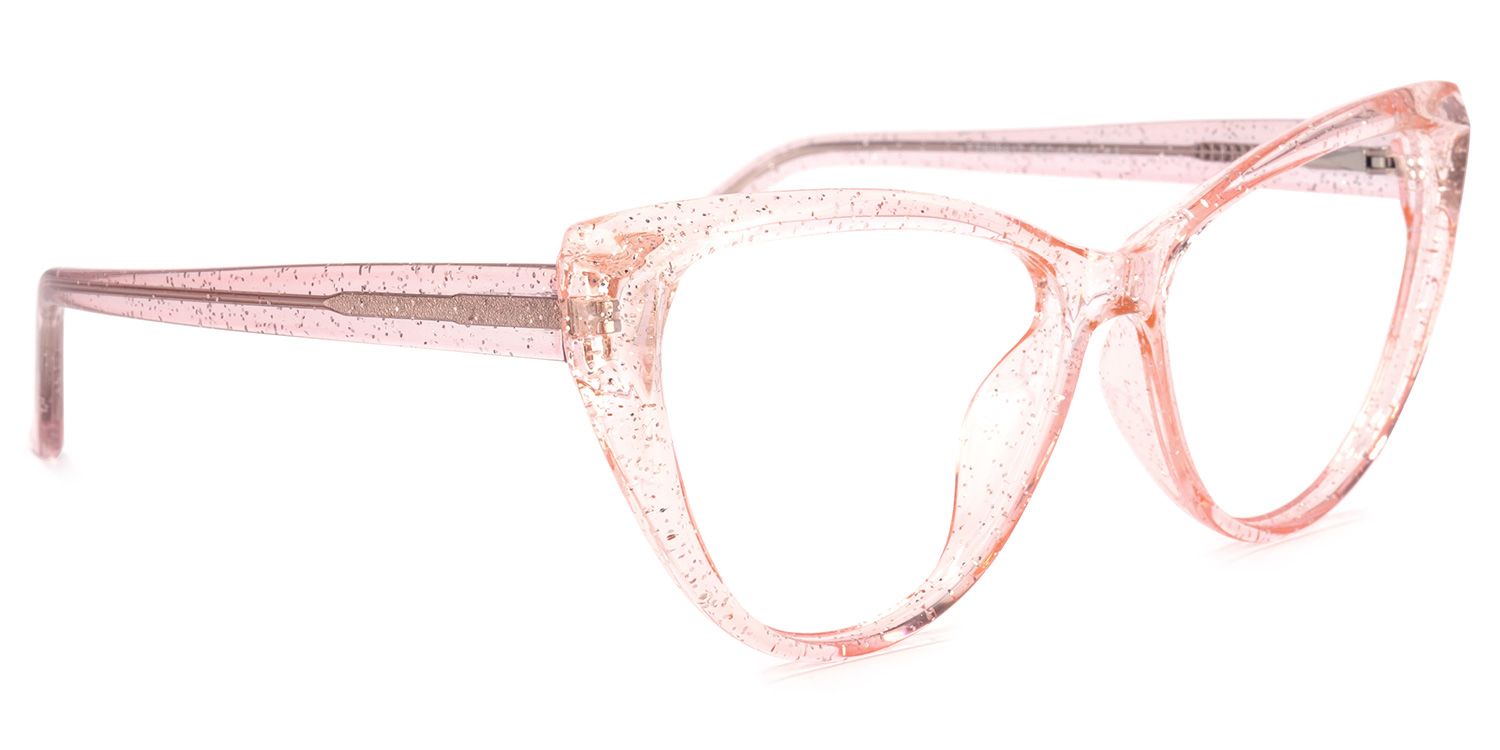 Tarun Cateye Pink Glasses | Zeelool Glasses2