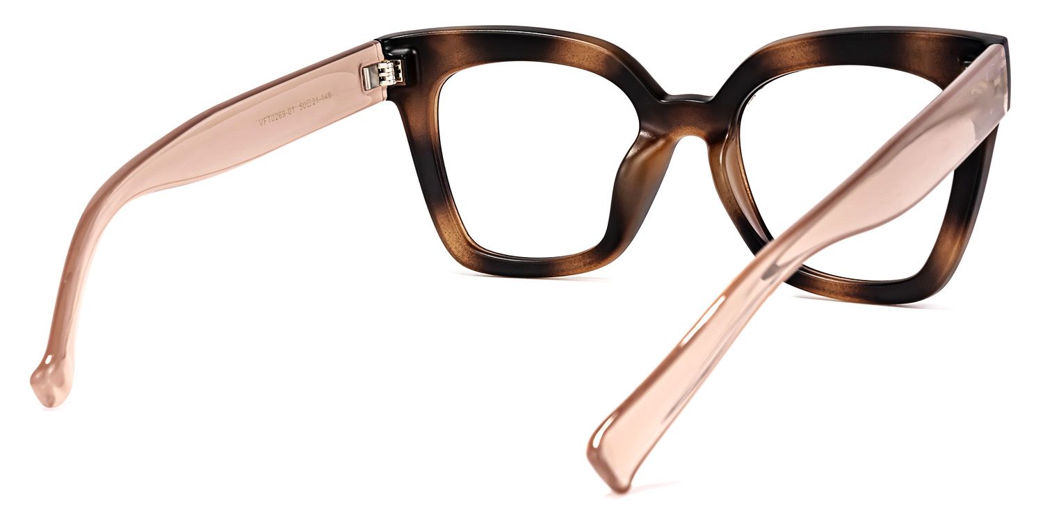 Square Malcolm Burnt Umber Frame Glasses | Zeelool Optical4