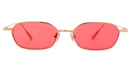Emma Rectangle Gold Sunglasses0