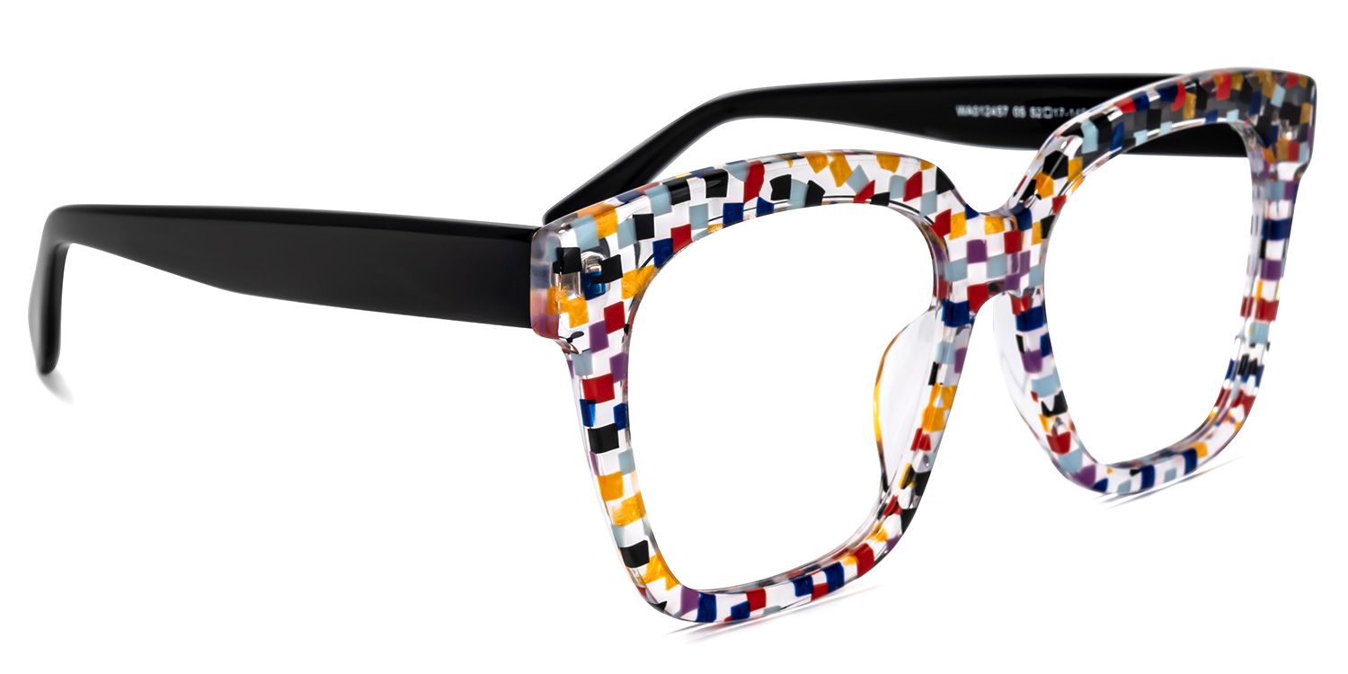 Xion Square Colorful-Point Glasses | Zeelool Glasses2