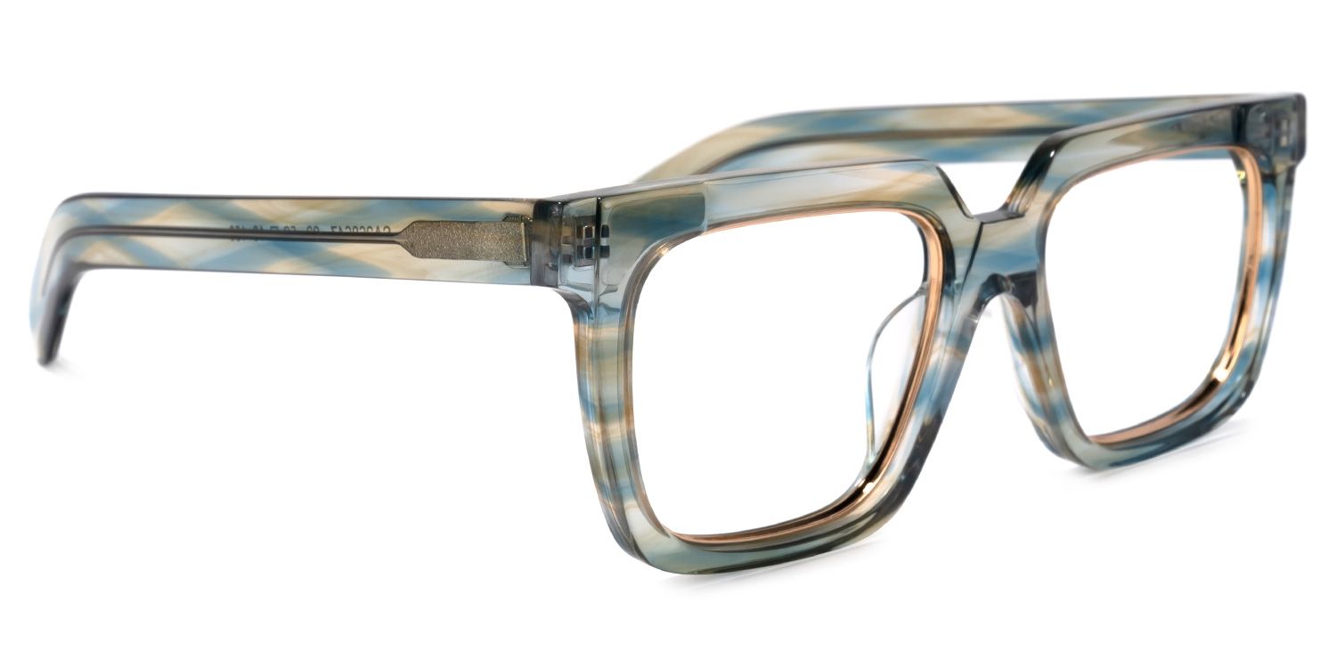 Pitts Square Light-Blue Glasses | Zeelool Glasses2