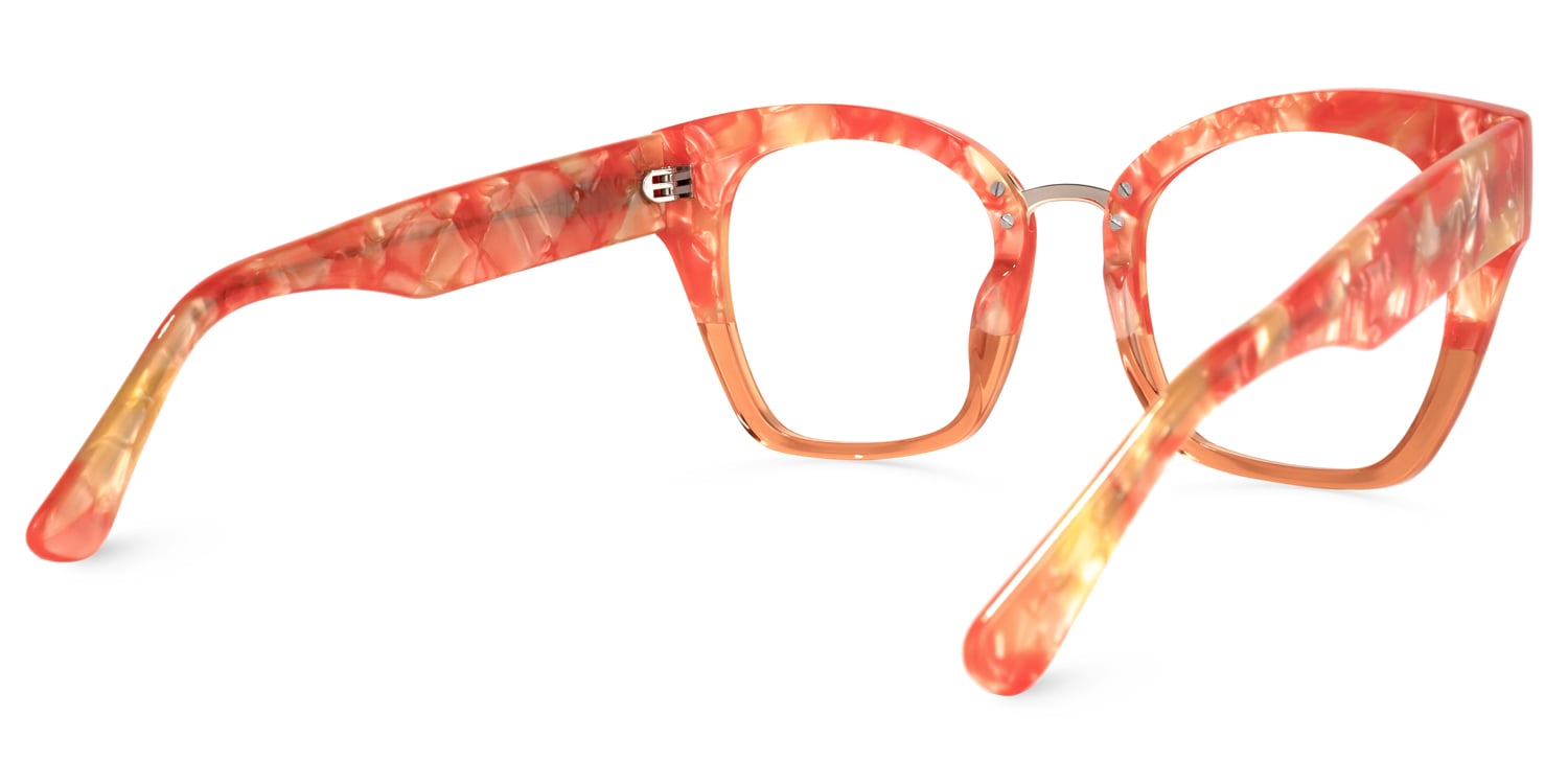 Denis Cat Eye Orange Glasses | Zeelool Glasses4