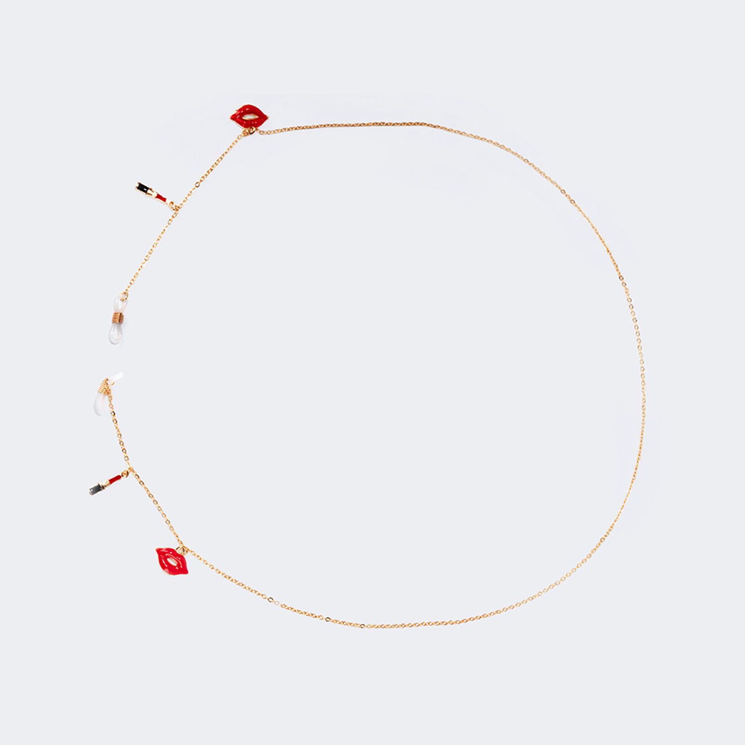 Stylish Red-Lips Lipstick Gold Chain | Zeelool Glasses2