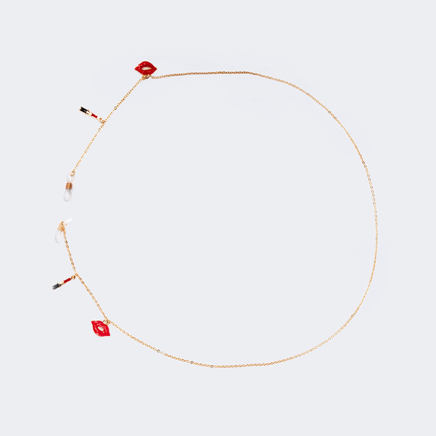 Stylish Red-Lips Lipstick Gold Chain | Zeelool Glasses2