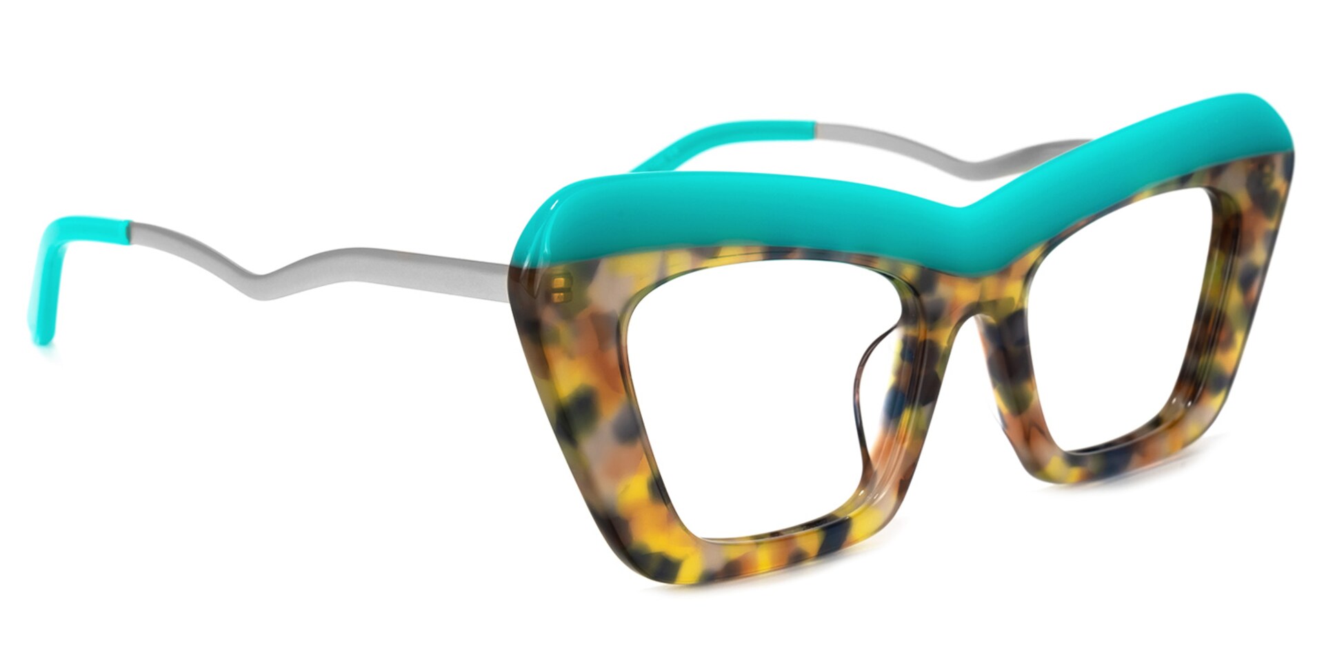 Notes Cateye Turquoise Glasses | Zeelool Glasses2
