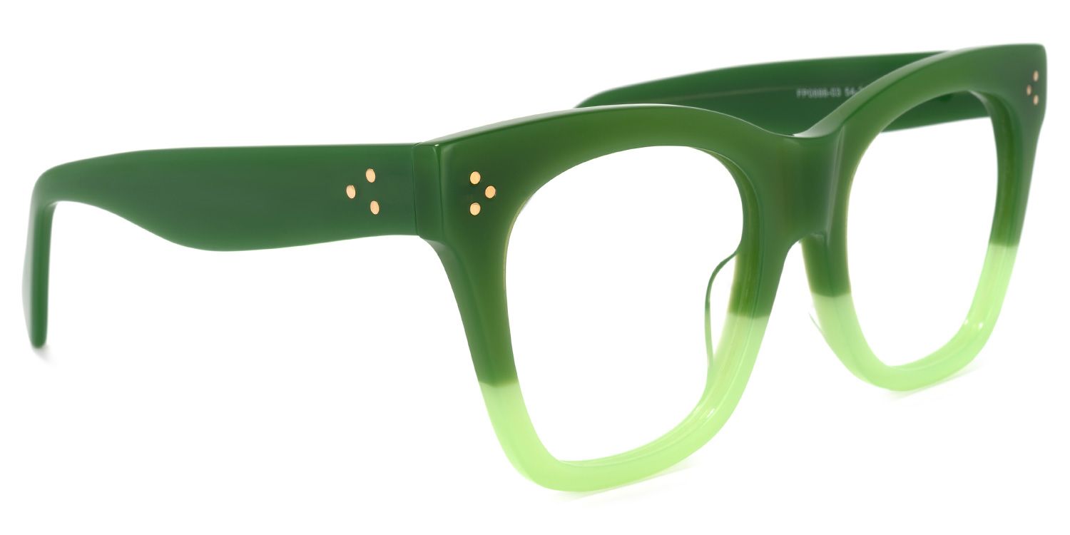 Tandy Rectangle Green Glasses | Zeelool Glasses2