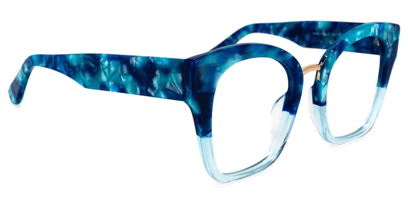 Denis Cat Eye Blue Glasses | Zeelool Glasses2