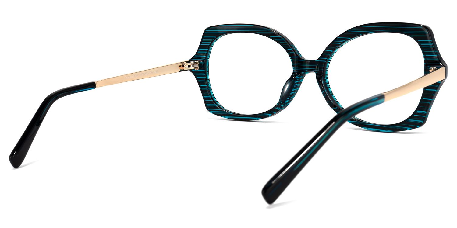 Sugarplum Geometric Blue Glasses | Zeelool Glasses4