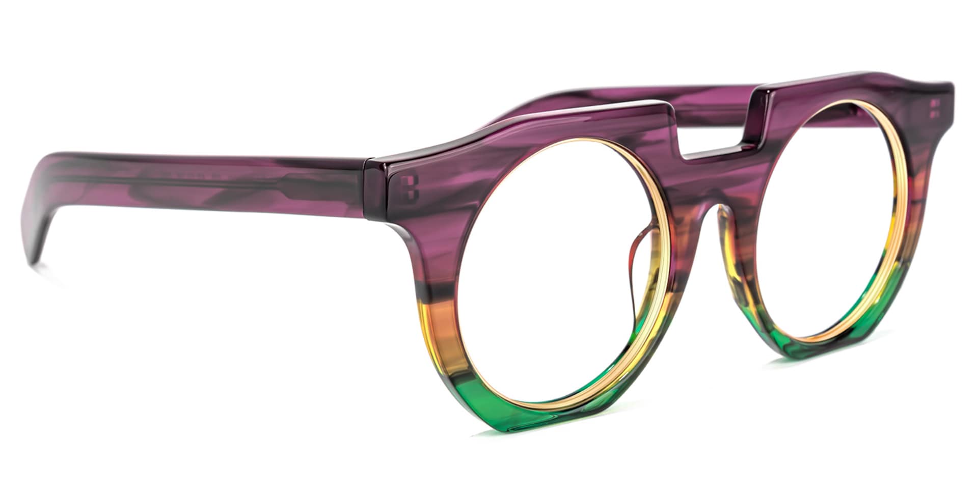 Mckoy Geometric Purple-Green Glasses | Zeelool Glasses2