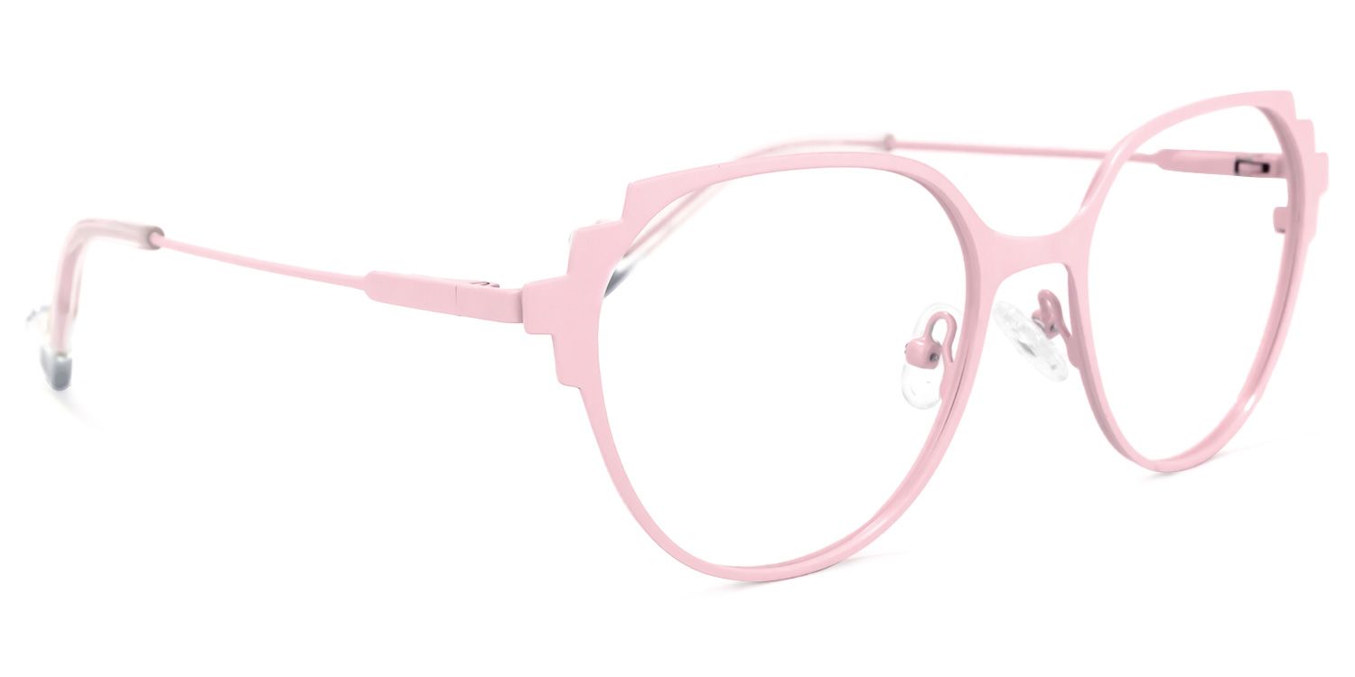 Lalita Geometric Pink Glasses | Zeelool Glasses2