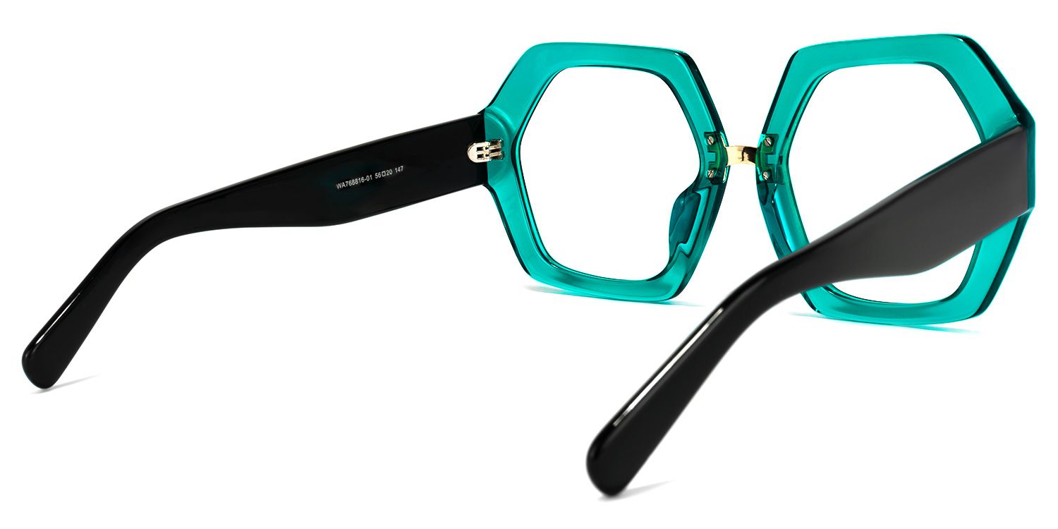 Otero Geometric Peacock-Blue Glasses | Zeelool Glasses4